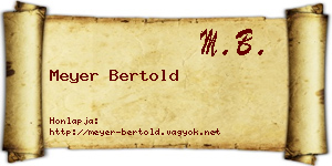Meyer Bertold névjegykártya